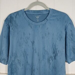 Uniqlo‎ Shirt Rei Nakanishi Active Training Top Men's XL Blue Abstract Athletic